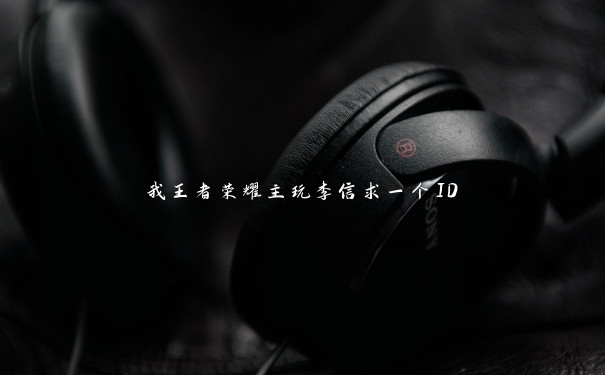 我王者荣耀主玩李信求一个ID